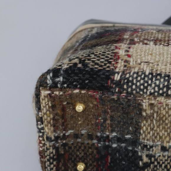 BURBERRY Hand Bag Wool Beige Gold Auth bs19268 - Picture 10 of 16